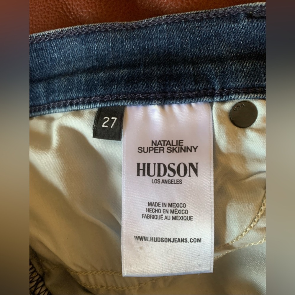 Hudson Natalie 27 R 4 super skinny blue denim jeans Women’s fringed hems - Picture 12 of 14